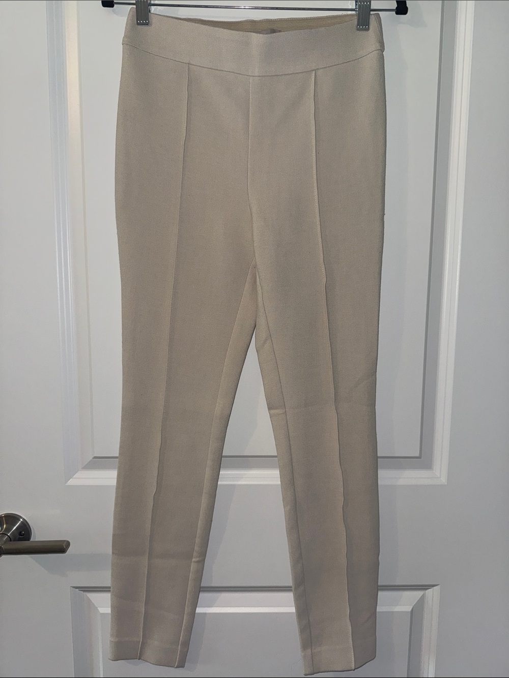 Women's Tailored Cream Ponte Pants